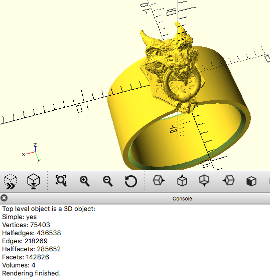 OpenSCAD full rendering.